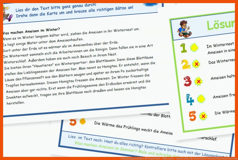 Freiarbeitsmaterial fÃ¼r die Grundschule - differenziert - wunderwelten für arbeitsblätter deutsch förderschule kostenlos