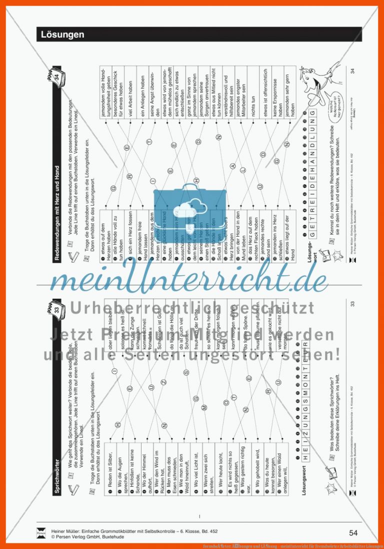 FremdwÃ¶rter: Ãbungen und LÃ¶sung - meinUnterricht für fremdwörter arbeitsblätter lösungen