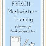 Fresch MerkwÃ¶rter Training Schwierige FunktionswÃ¶rter ... Fuer Lesetraining Arbeitsblätter Kostenlos