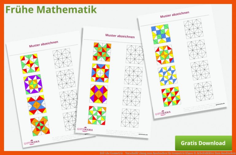 FrÃ¼he Geometrie - VorschulÃ¼bung zum Ausdrucken für geometrie klasse 6: arbeitsblätter zum ausdrucken