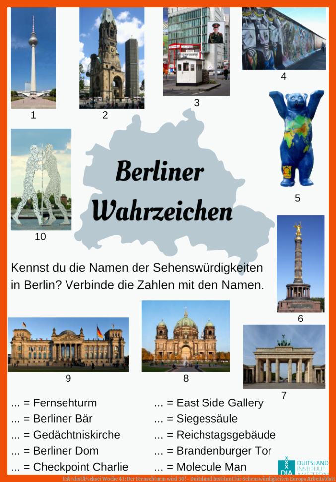 FrÃ¼hstÃ¼cksei Woche 41: Der Fernsehturm wird 50! - Duitsland Instituut für sehenswürdigkeiten europa arbeitsblatt