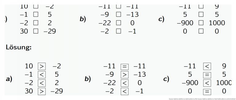 Ganze Zahlen Addieren Subtrahieren für Ganze Zahlen Addieren Und Subtrahieren Arbeitsblatt