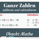 Ganze Zahlen Addieren Und Subtrahieren Ganz Einfach ErklÃ¤rt Obachtmathe Fuer Ganze Zahlen Addieren Und Subtrahieren Arbeitsblatt