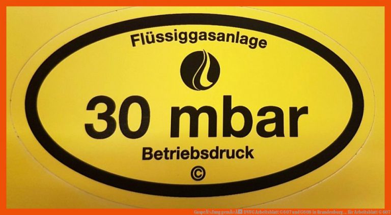 GasprÃ¼fung gemÃ¤Ã DVFG Arbeitsblatt G 607 und G608 in Brandenburg ... für arbeitsblatt g 607
