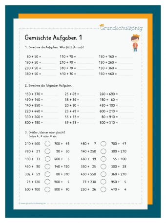 22 Arbeitsblätter Mathe Klasse 3 Zahlenraum Bis 1000