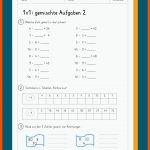 Gemischte Aufgaben Zum 1x1 Fuer Großes 1x1 Arbeitsblatt