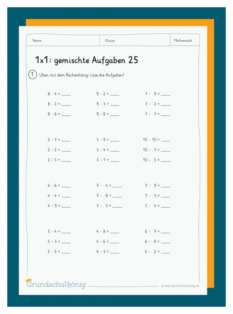 Gemischte Aufgaben Zum 1x1 Fuer Quadratzahlen Klasse 5 Arbeitsblatt