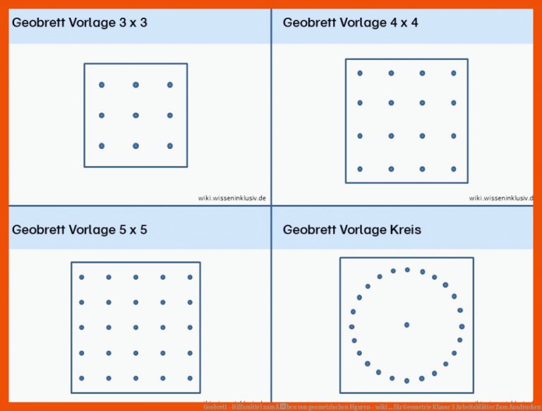 Geobrett - Hilfsmittel zum Ãben von geometrischen Figuren - wiki ... für geometrie klasse 5 arbeitsblätter zum ausdrucken