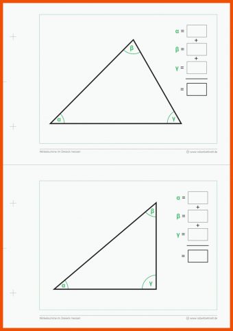Dreiecke Winkel Berechnen Arbeitsblätter