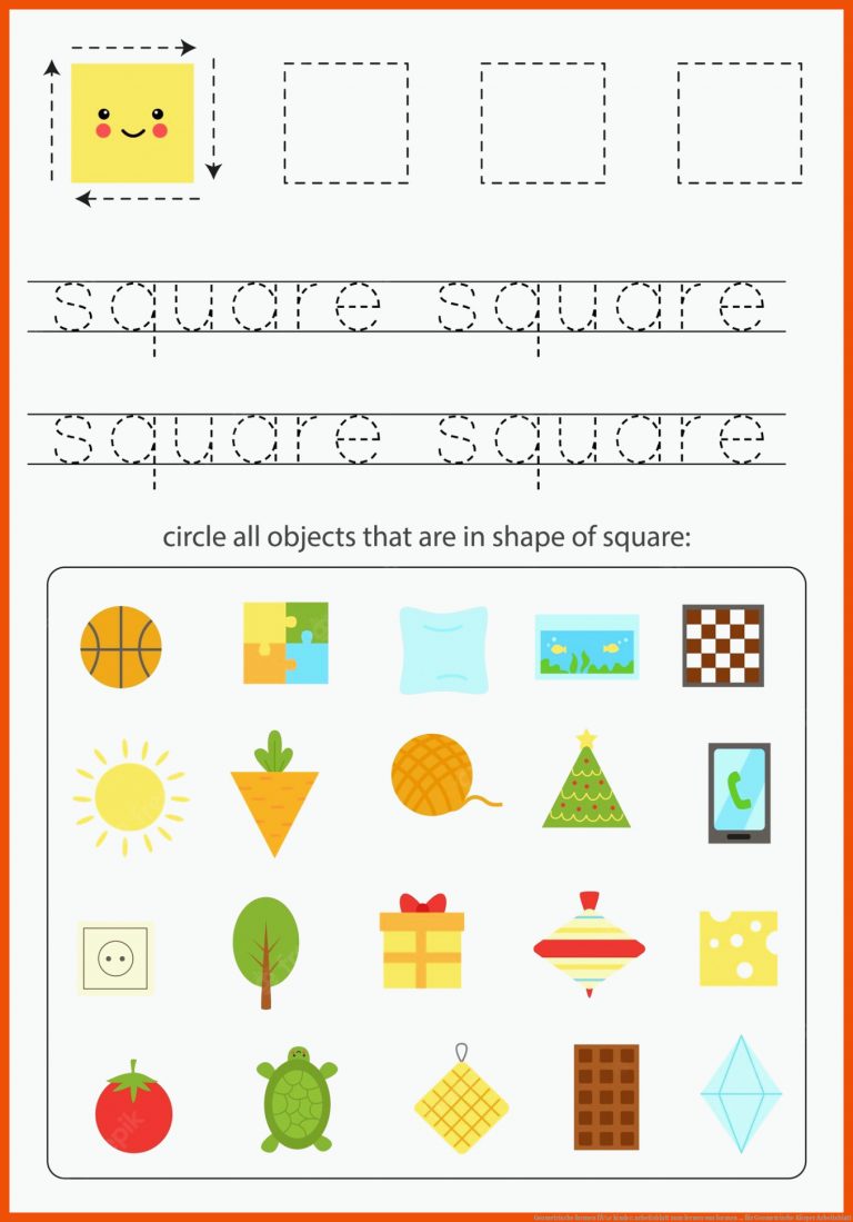 Geometrische formen FÃ¼r Kinder. Arbeitsblatt Zum Lernen Von formen ... Fuer Geometrische Körper Arbeitsblatt