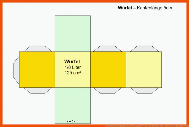 Geometrische KÃ¶rper Basteln WÃ¼rfel Quader Prisma Bastelvorlage Fuer Geometrische Körper Arbeitsblatt