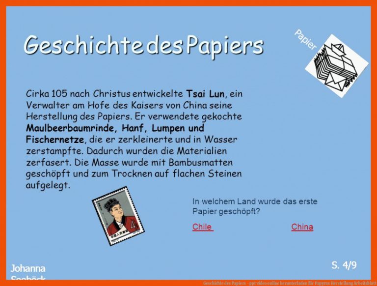 Geschichte des Papiers - ppt video online herunterladen für papyrus herstellung arbeitsblatt