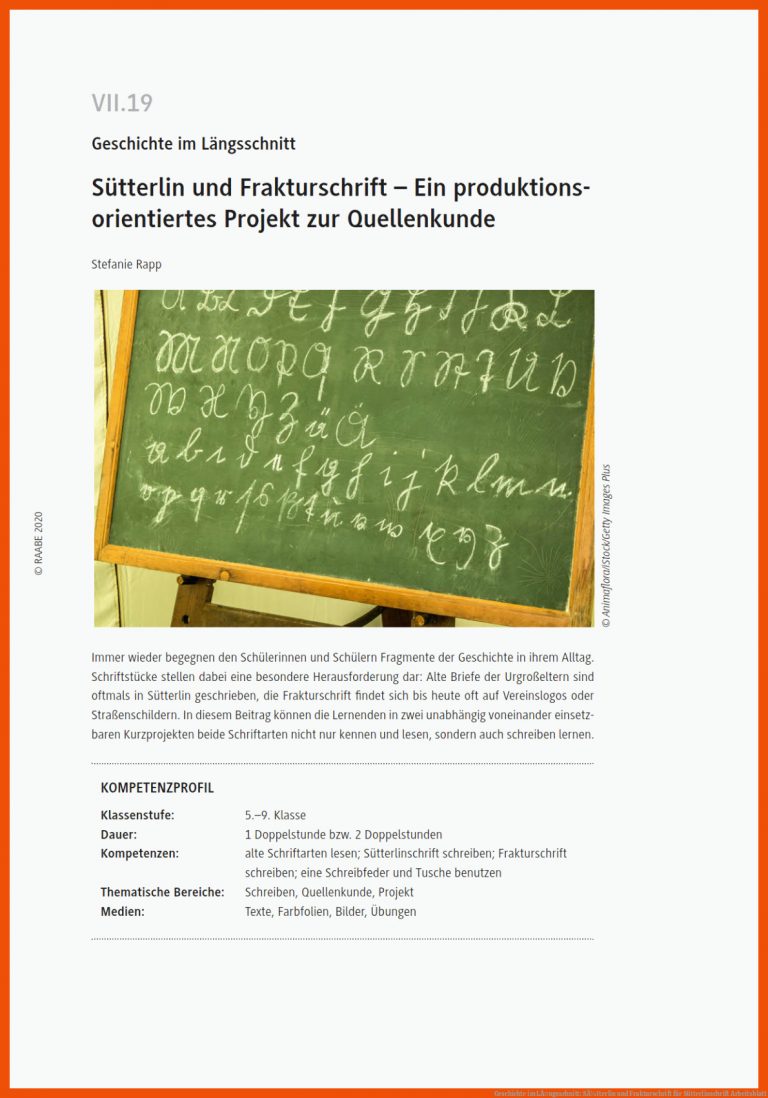 Geschichte im LÃ¤ngsschnitt: SÃ¼tterlin und Frakturschrift für sütterlinschrift arbeitsblatt
