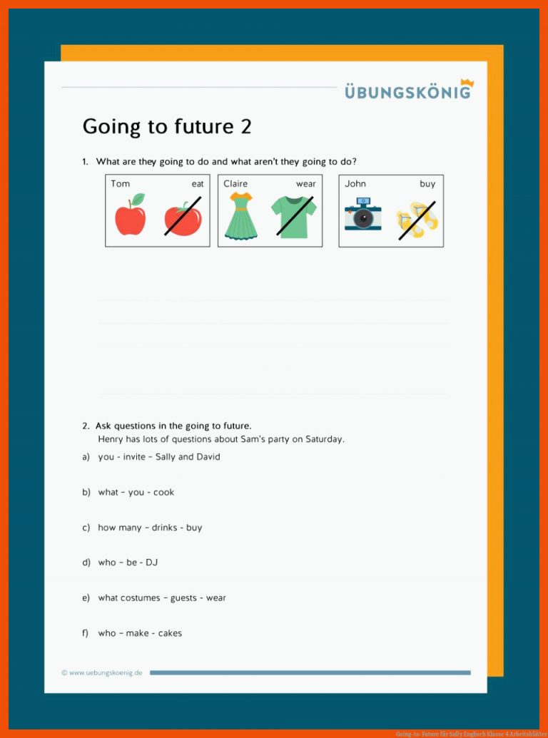Going-to-Future für sally englisch klasse 4 arbeitsblätter