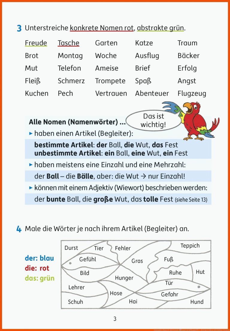 Grammatik 3. Klasse, A5-Heft: Deutsch: Ãbungen mit LÃ¶sungen fÃ¼r ... für deutsch 3 klasse arbeitsblätter wortarten