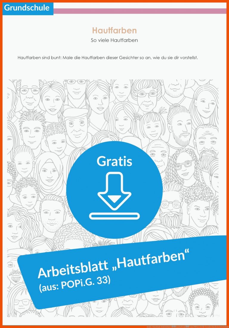 Gratis-Download: Arbeitsblatt âHautfarbenâ (aus POPi.G.33) für geraden am kreis arbeitsblatt