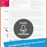 Gratis-download: KÃ¶niglicher Marsch Des LÃ¶wen FÃ¼r Die Grundschule Fuer Karneval Der Tiere Instrumente Arbeitsblatt