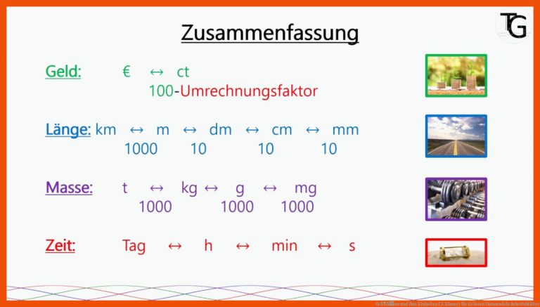 GrÃ¶Ãen und ihre Einheiten (5. Klasse) für grössen umwandeln arbeitsblätter