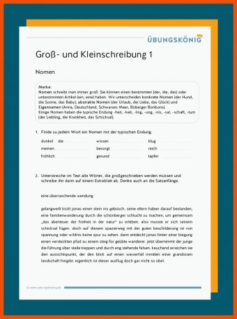 11 Arbeitsblatt Groß Kleinschreibung