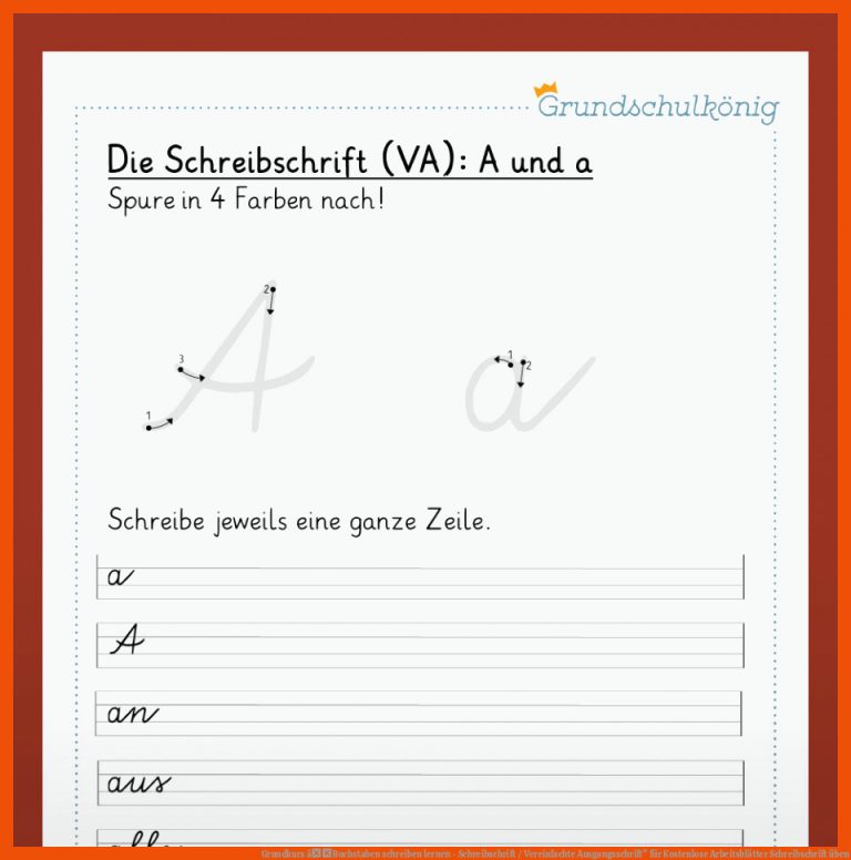 Grundkurs âBuchstaben schreiben lernen - Schreibschrift / Vereinfachte Ausgangsschrift
