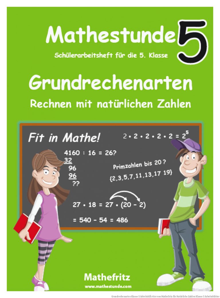 Grundrechenarten Klasse 5 | ArbeitsblÃ¤tter von Mathefritz für Natürliche Zahlen Klasse 5 Arbeitsblätter