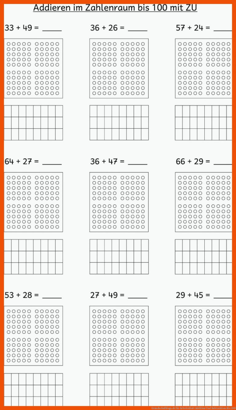 Grundschulblogs.de Fuer Arbeitsblatt Addition Und Subtraktion Bis 100