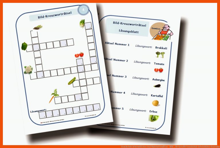 Grundschule ArbeitsblÃ¤tter: DaZ Material GemÃ¼se - Bild ... für kartoffel grundschule arbeitsblätter kostenlos