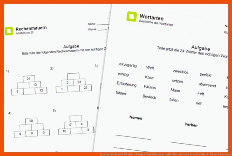 Grundschule ArbeitsblÃ¤tter - Schule.at Das Bildungsportal Fuer Bruchrechnen Arbeitsblätter 4. Klasse Volksschule