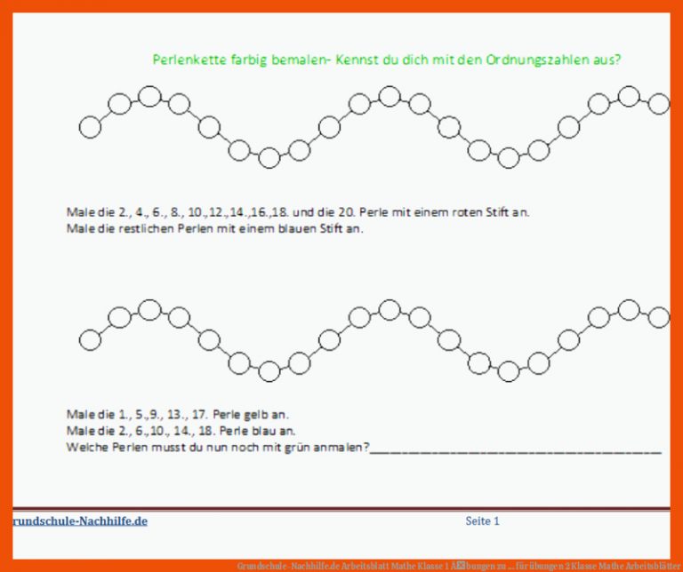 Grundschule-nachhilfe.de Arbeitsblatt Mathe Klasse 1 Ãbungen Zu ... Fuer übungen 2 Klasse Mathe Arbeitsblätter