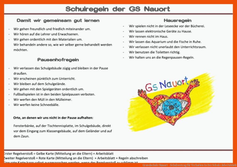 Grundschule Nauort - Schulvertrag für verhalten in der schule arbeitsblatt