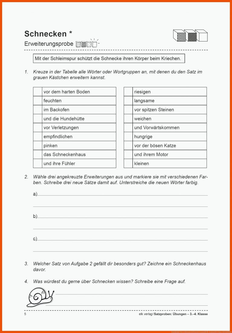 Grundschule Unterrichtsmaterial Deutsch Grammatik für grammatik 4 klasse arbeitsblätter