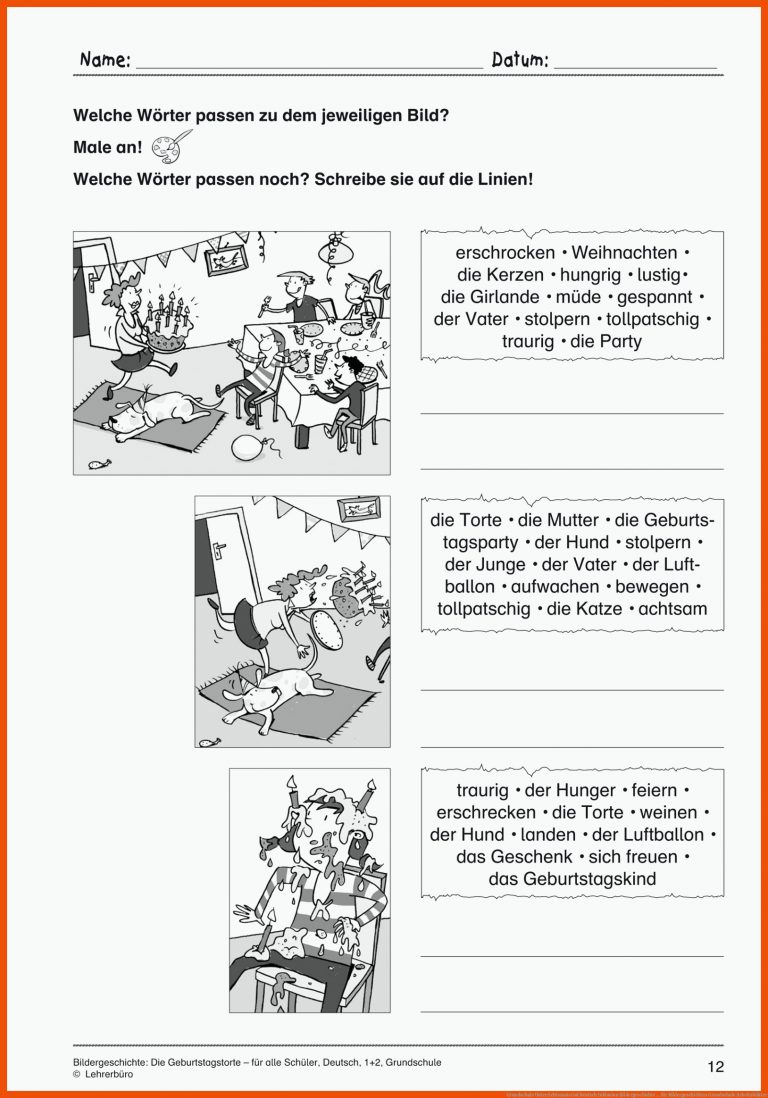 Grundschule Unterrichtsmaterial Deutsch Inklusion Bildergeschichte ... Fuer Bildergeschichten Grundschule Arbeitsblätter