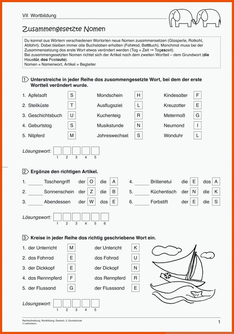 Grundschule Unterrichtsmaterial Deutsch Rechtschreibung für rechtschreibung 3 klasse arbeitsblätter