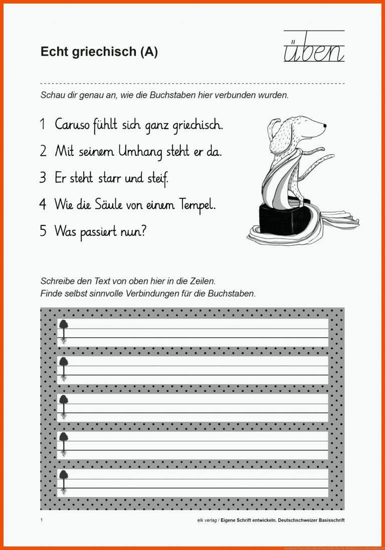 Grundschule Unterrichtsmaterial Deutsch Schreiben für griechisch lernen arbeitsblätter pdf