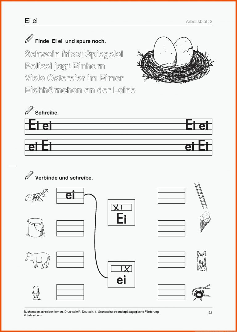 Grundschule Unterrichtsmaterial Deutsch Schriftsprache Buchstaben ... Fuer Arbeitsblatt Ei 1. Klasse