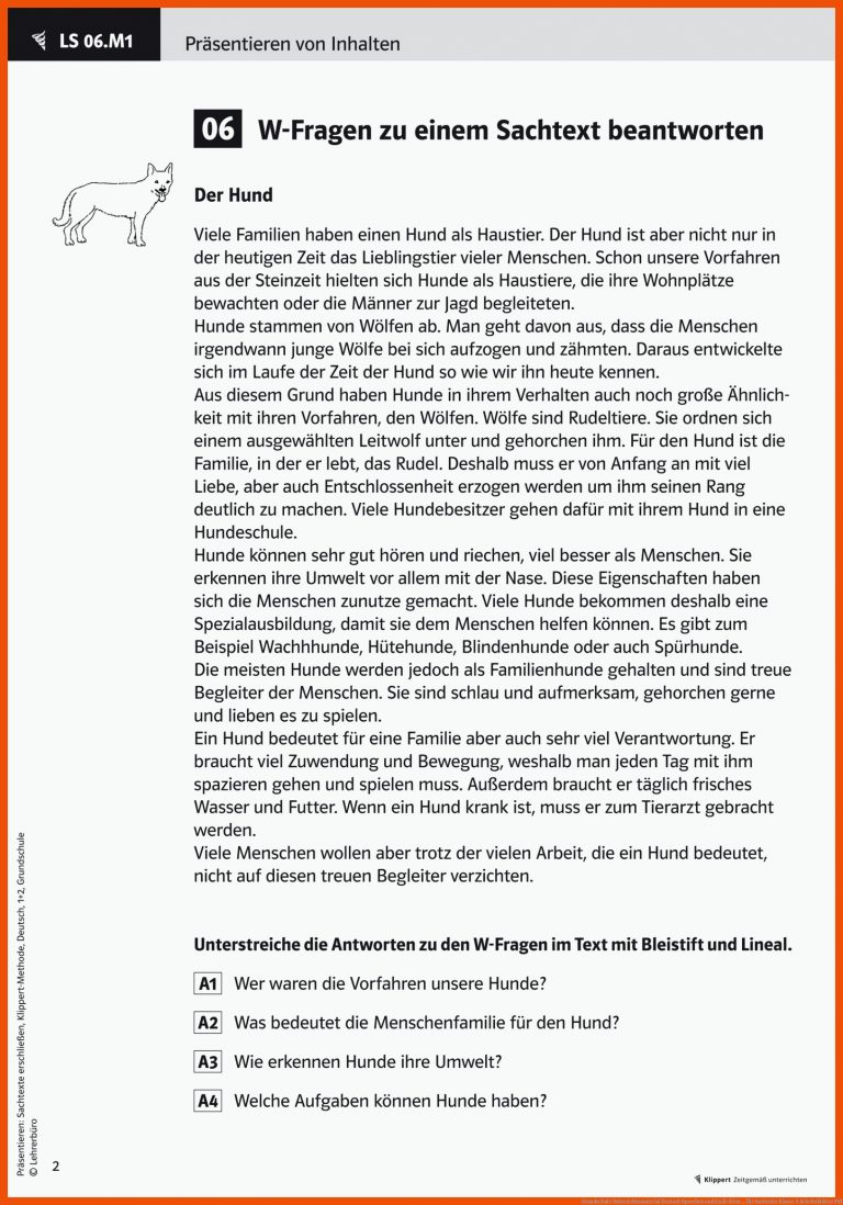 Grundschule Unterrichtsmaterial Deutsch Sprechen und ErzÃ¤hlen ... für sachtexte klasse 5 arbeitsblätter pdf
