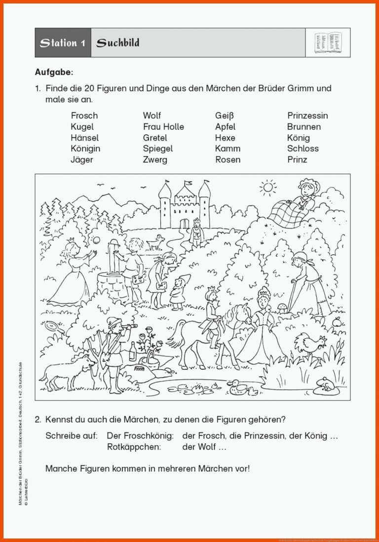 Grundschule Unterrichtsmaterial Deutsch Textgattungen für hänsel und gretel arbeitsblätter
