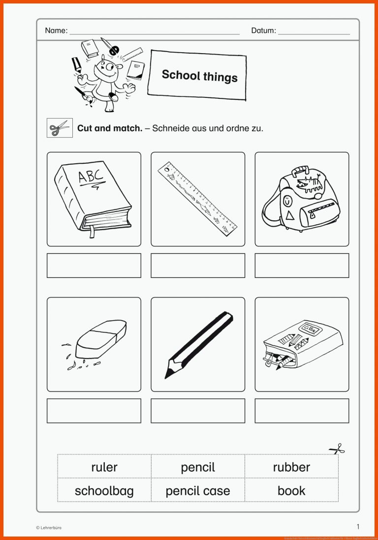 Grundschule Unterrichtsmaterial Englisch Inklusion für 1 klasse englisch arbeitsblätter