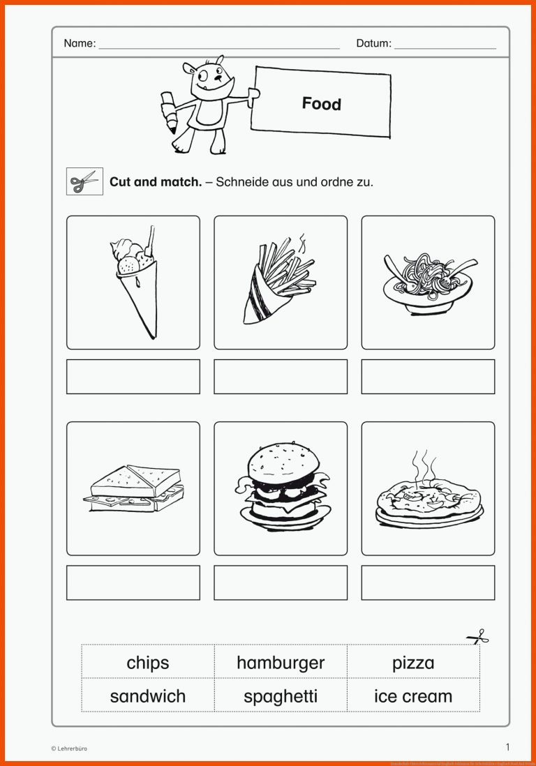 Grundschule Unterrichtsmaterial Englisch Inklusion für arbeitsblätter englisch food and drinks