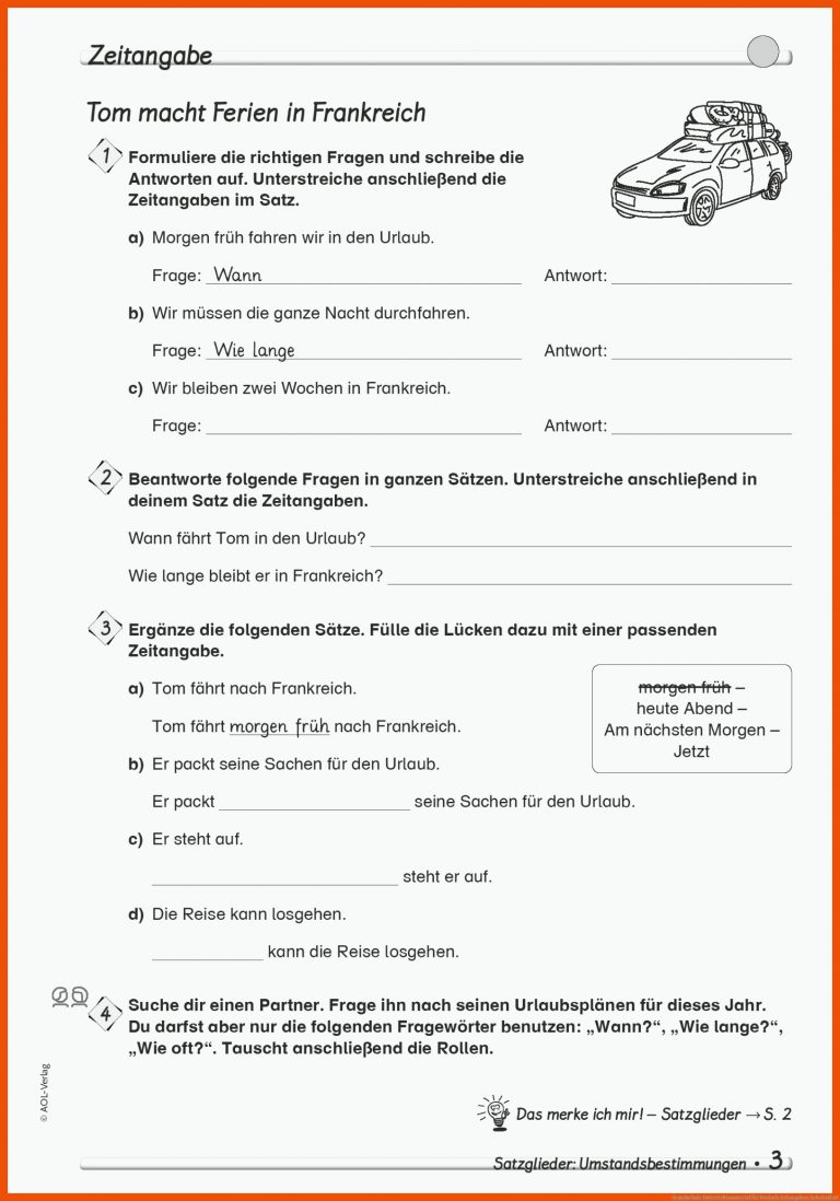 Grundschule Unterrichtsmaterial für deutsch zeitangaben arbeitsblatt