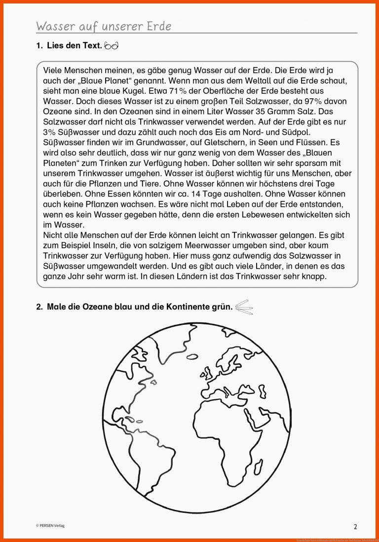 Grundschule Unterrichtsmaterial für kontinente und ozeane arbeitsblatt pdf