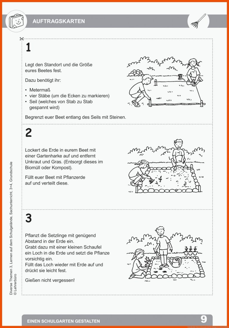 Grundschule Unterrichtsmaterial für schulgarten arbeitsblätter
