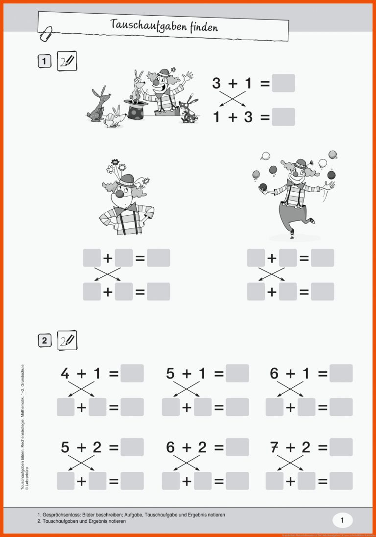 Grundschule Unterrichtsmaterial Fuer Umkehraufgaben 2 Klasse Arbeitsblätter Kostenlos