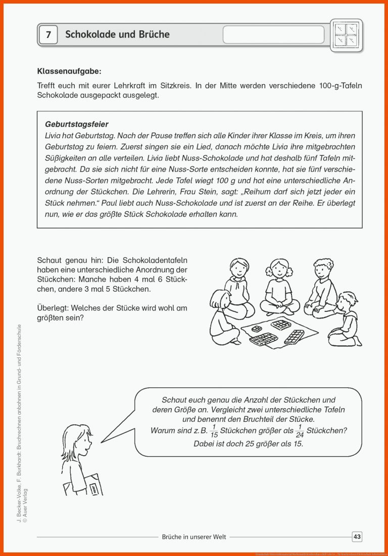 Grundschule Unterrichtsmaterial Mathematik Bruchrechnen BrÃ¼che in ... für bruchrechnen förderschule arbeitsblätter