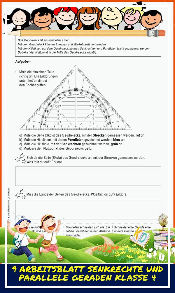 9 Arbeitsblatt Senkrechte Und Parallele Geraden Klasse 4