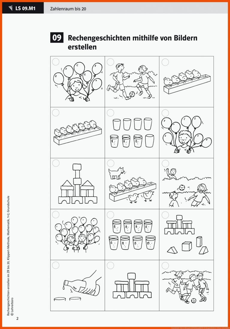 Grundschule Unterrichtsmaterial Mathematik für rechengeschichten 1 klasse arbeitsblatt