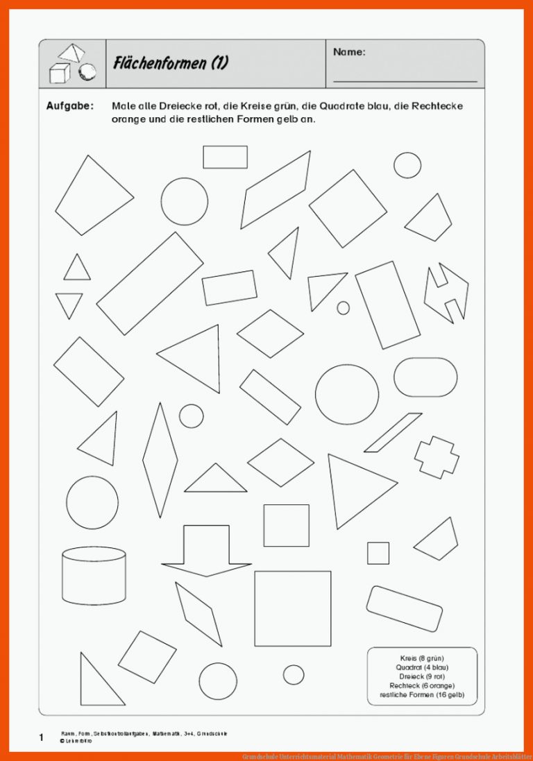 Grundschule Unterrichtsmaterial Mathematik Geometrie für ebene figuren grundschule arbeitsblätter