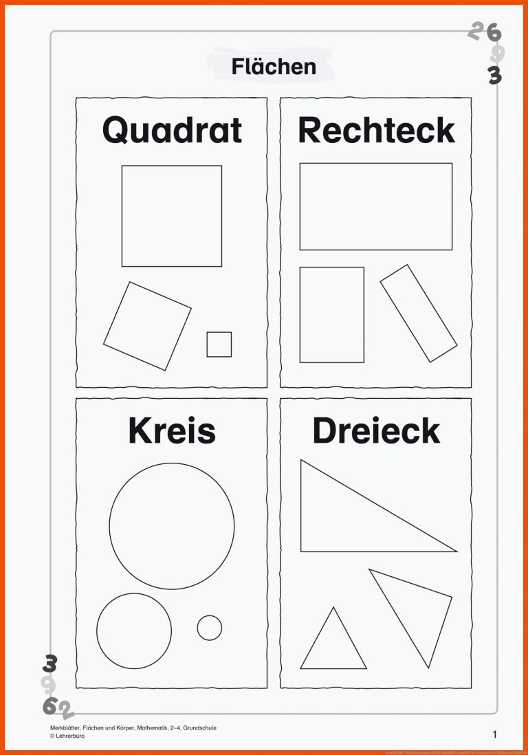 Grundschule Unterrichtsmaterial Mathematik Geometrie für geometrische flächen arbeitsblatt
