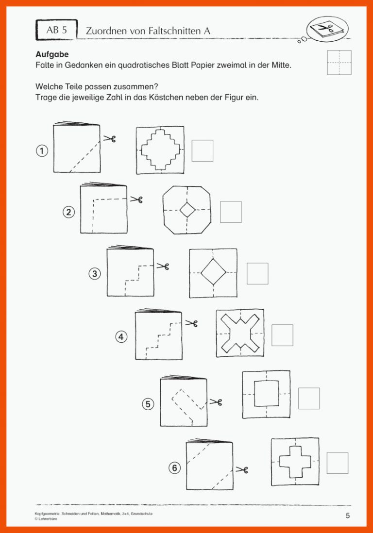 Grundschule Unterrichtsmaterial Mathematik Geometrie Kopfgeometrie ... Fuer Kopfgeometrie Arbeitsblätter Kostenlos