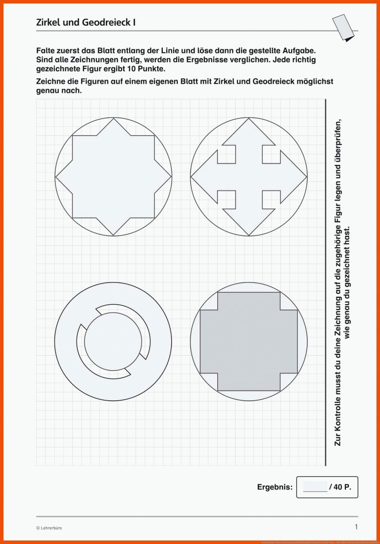 Grundschule Unterrichtsmaterial Mathematik Geometrie Zirkel und ... für zirkel und geodreieck arbeitsblätter